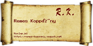 Remes Koppány névjegykártya